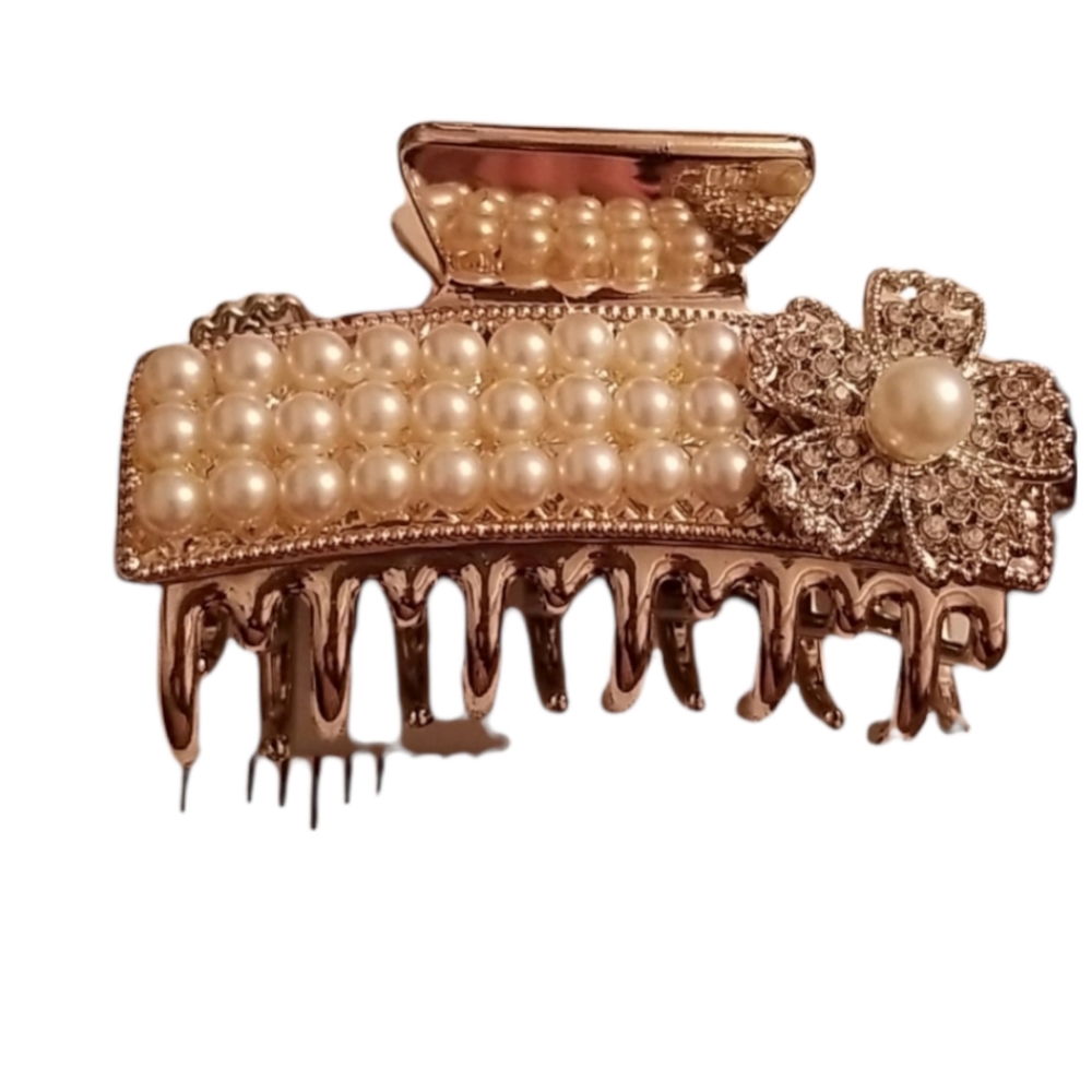 Pearl Rhinestone hair clip